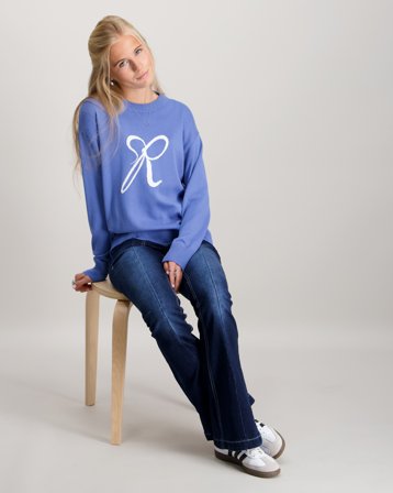 RYVLS Logo Knit Sweater Sininen Villapuserot Tytöt - Kids Brand Store