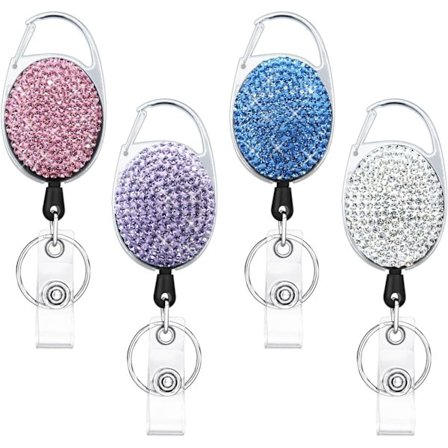 Pieces Bling Strass Utdragbar Merkkipidike, Kimalteleva Merkkipidike Vyöklipsillä ja Avaimenperällä