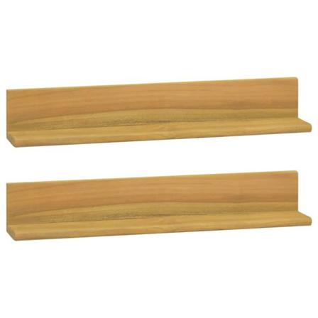 Vidaxl Vägghyllor 2 St 60x10x10 Cm Massivt Teakträ Brun