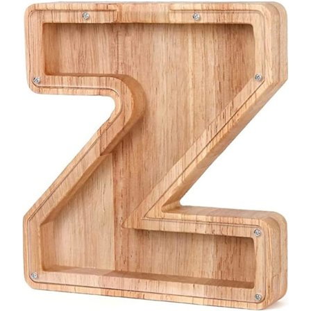 Personliga Brev Trä Spargris, AZ Bokstäver Myntbank Sparbössa med Tydliga Alfabet Klistermärken, Pengar Sparande Bank För Familj Jul Födelsedagspresen