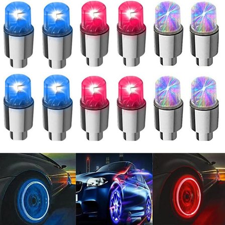 12 st LED-cykelhjulsljus Däckventilkåpor Neonljus för