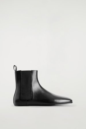 COS Men's Slim Leather Boots in Black
