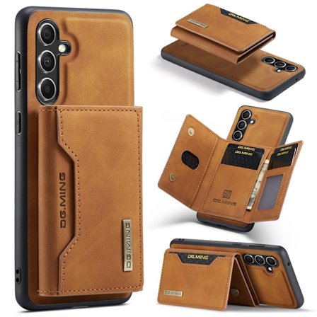 DG.MING 2 in 1 Magnetic Card Slot Case Samsung Galaxy S25 Cognac