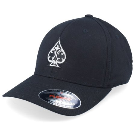 Iconic - Sort flexfit Kasket - Ace Of Spades Black Flexfit @ Hatstore