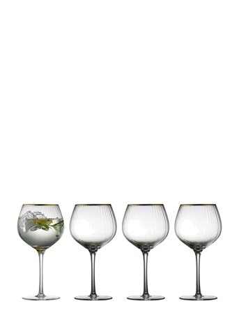 Lyngby Glas Gin & Tonic Glas Palermo Gold 65Cl 4Stk - Nude - 65 cl