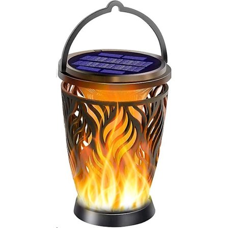 Solcelled Haveflammelys Udendørs Fakkel Drevet Flimrende Effekt Flamme Ornament Pælbelysning
