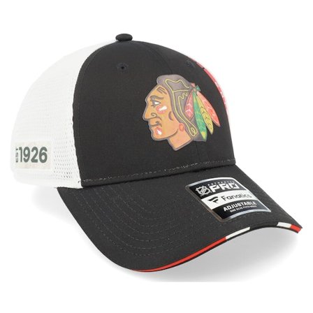 Fanatics - Negro trucker Gorra - Chicago Blackhawks Authentic Pro Draft Podium Black/White Trucker @ Hatstore