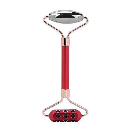Terahertz Face Roller Power Stone Facial Beauty Roller Massager Gua Sha Massage Toolred