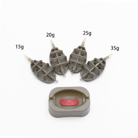 Inline Method Carp Fiske Feeder 4 Feedere 15/20/25/35g 30/40/50/60g Formsett