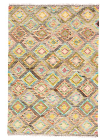 Tissé À La Main Kilim Berbère Style Tapis 101X150 Orange/Jaune Petit