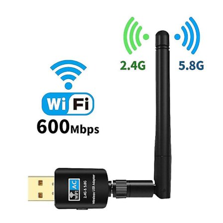 600 Mbps USB WiFi-adapter Dobbelbånds nettverksmottaker