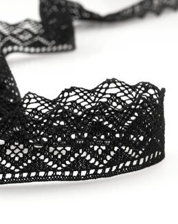 Blonde takket kant hvid Sort/grå - TrendTex