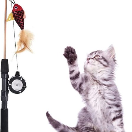 Interaktivt kattelegetøj, interaktivt fiskestang til katte, KLB