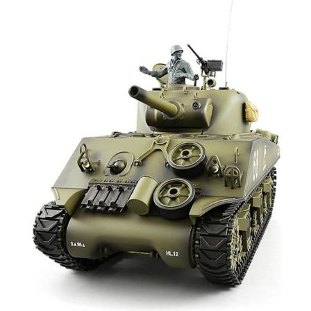 Fjärrstyrd tank M4A3 Sherman - HIGH-TECH & WELLBEING - Ljudeffekt, metallbana, 2,4G fjärrkontroll