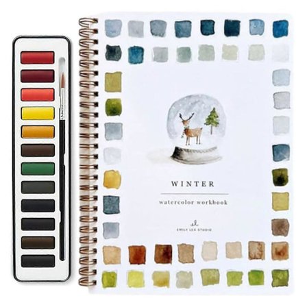 Akvarell arbeidsbok 12 farger Fugler Blomster Dyr Barn Akvarell Malingsbok Kunst Håndverk Maling