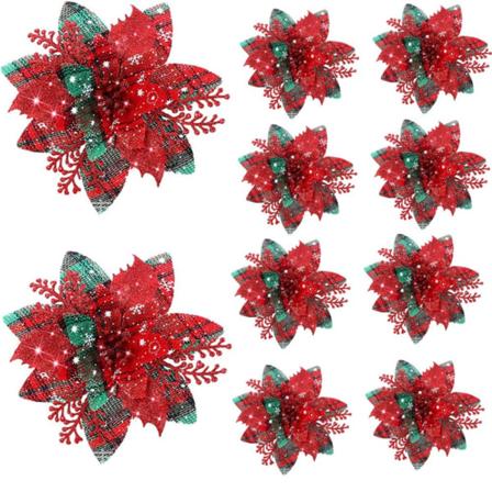 8stk Juleblomst Juletre Blomster RØD GRØNN RØD GRØNN red green