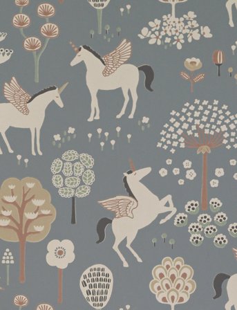 Majvillan Wallpaper True Unicorns Evening Blue - Blue - 1005X 53CM