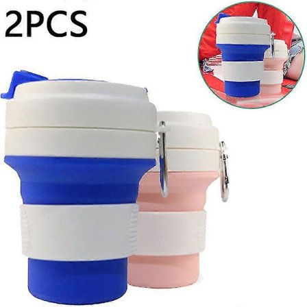 Sammenklappelig genanvendelig kaffekop i silikone, Healwe bærbar sammenklappelig