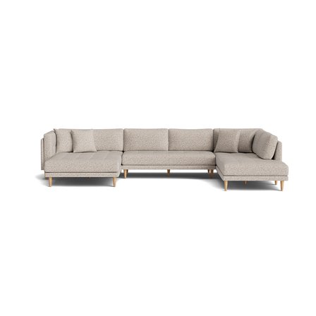 Cali U-Form Sofa, links, Puente Hell Greige, modernes Design, gemütliche Wohnlandschaft, hochwertige Polsterung, zeitloser Stil, Höhe 76cm.