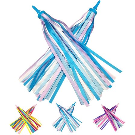 1 par styrstångsfringe streamer tejp för barncykel, scooter cykelhandtag band (blå)