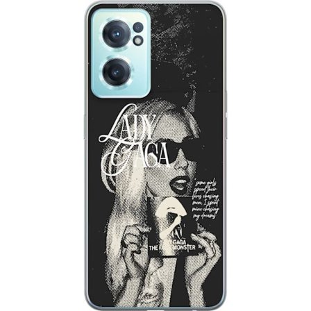 Kompatibel Mobilcover til OnePlus Nord CE 2 5G Lady Gaga sort-hvid retroplakat med solbriller og popkunst-æstetik