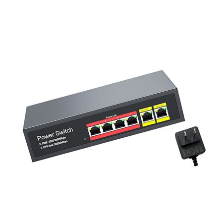 Metallhölje 4 Port Gigabit POE Switch 48V Säkerhetsanvändning för CCTV-system