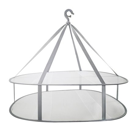 Hengende genser tørkestativ, 2-lags sammenleggbar netting genser henger