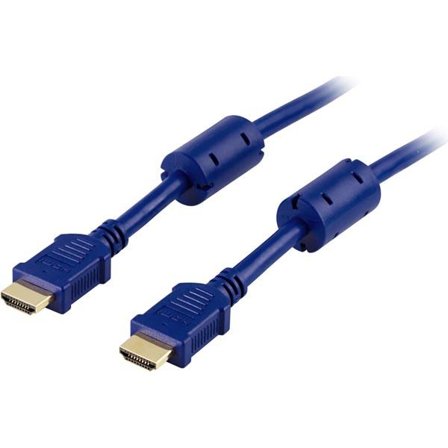 Deltaco HDMI-1020B - HDMI med Ethernet-kabel - HDMI (hann) til HDMI (hann) - 2 m - blå
