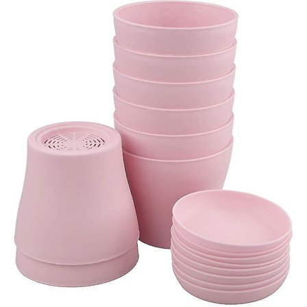 8 kpl 4 tuuman vaaleanpunaiset pienet ruukut muoviset kukkaruukut sisäkasviruukut toimistoon