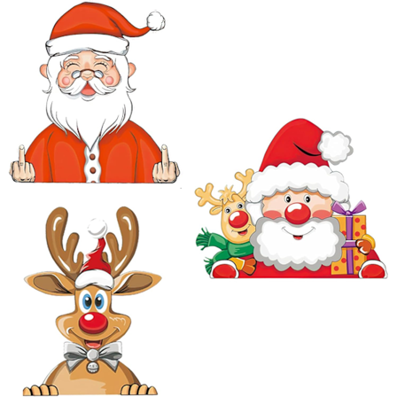 Julebilklistermærker, Sjove Julebilklistermærker DIY Bilklistermærker Santa Claus Elg Juleklistermærke Chri