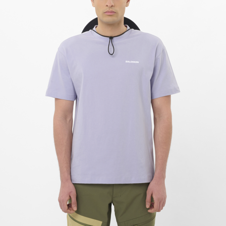 Salomon - Basislag overdele Tøj Chest Logo Relaxed Tee M - Cosmic SKY