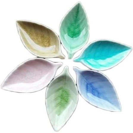 Fargerik Bladform Design Multifunksjonell Porselen Sideskål Bolle Krydderretter Soyadipp Sausesett Med 6-små MGW