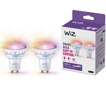WIZ Wi-Fi BLE 50W GU10 GLASS 922-65 RGB 2PK - Wi-Fi BLE spot 50W GU10-glödlampa, 2-pack