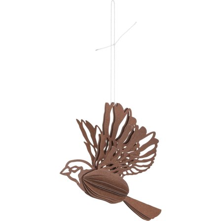 Cooee design Paper Bird ornament 2-pack, coffee