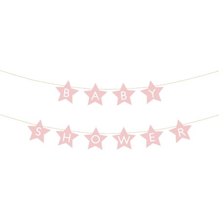 DIY Girlang Babyshower Ljusrosa