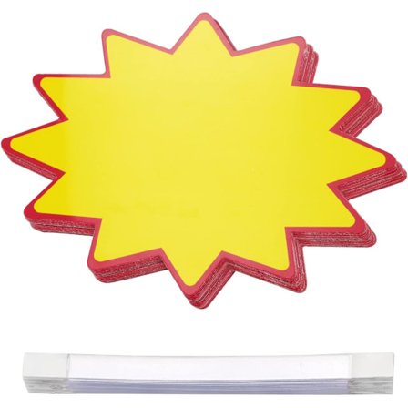 50 stk. Sletbare prisskilte, detailhandelsskilte, genanvendelige, Starburst S