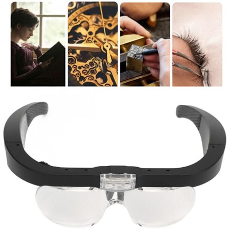 Justerbar LED Pannbandslupp med 4 Utbytbara Linser - Kompatibel med Klockreparation och Hantverk