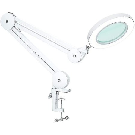 Förstoringslampa - Förstoringsglas med 5 dioptriljus - med klämma, svängbar arm, dimbar, 3 Colyj51-3