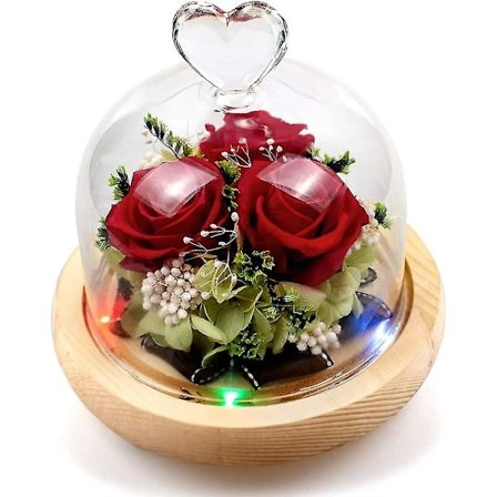 Evig Rose med 8 Farver LED Lys Faldet Kronblade Fortryllet Rose