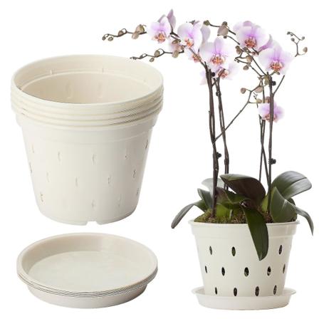 Hole Orchid Pot Valkoinen puutarhatarvikelahja sisätiloihin ulkokäyttöön Edistä kasvien kasvua 5,5 tuuman 5 set kestävä maljakko