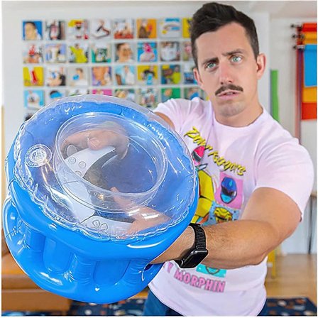 Rage Quit -suoja, 360 asteen suojakontti, peliohjaimet laitesuojalla, läpinäkyvä puhallettava peliohjaimen suojus (FMY)