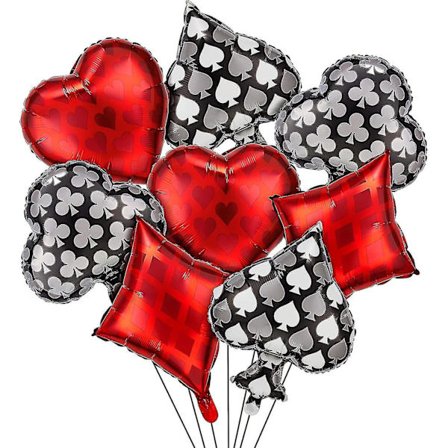 Andre Have Dekorative 8 Stykker Casino Tema Fest Balloner Spillekort Balloner Casino Folie Balloner