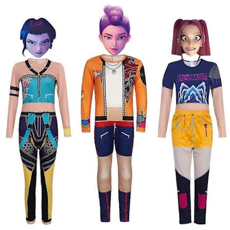 Kpop Demon Hunters Cosplay Haalari - Rumi ja Mira Roolileikki Body, Anime-asu naisille, Hieno juhla-asu