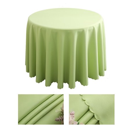 Rund polyesterdug, maskinvaskbar - Frugtgrøn