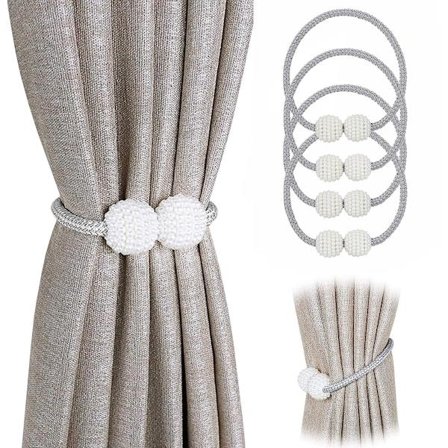 Gardinbind - Magnetisk gardinsnor - 4 stk. - Super stærk magnetisme - Gardinholder