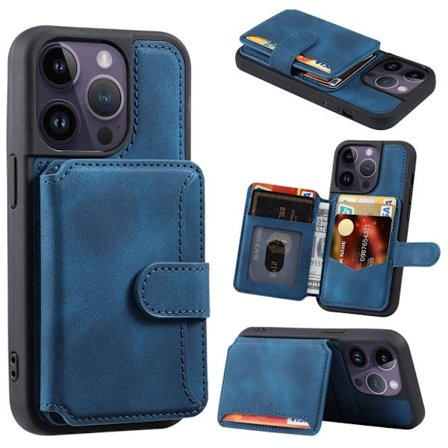 IPhone 13 Pro case with a wallet - Blue