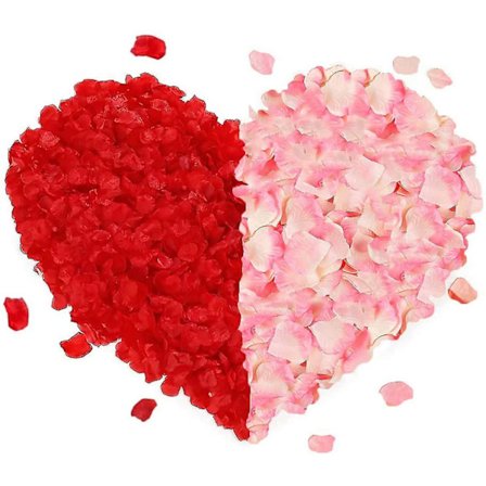 Kunstige Silke Røde Roseblader Falsk Bryllup Konfetti