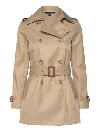 Lauren Ralph Lauren Double-Breasted Cotton-Blend Trench Coat - Beige - XS