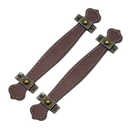 2 pakker med PU sinklegering skinnhåndtak, retro stil dørhåndtak, skuffeskap dørhåndtak (lys brun) (19.30X2.76X0.80CM, brun)