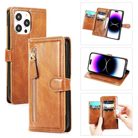 iPhone 16 - Stilrent Plånboksfodral med dragkedja